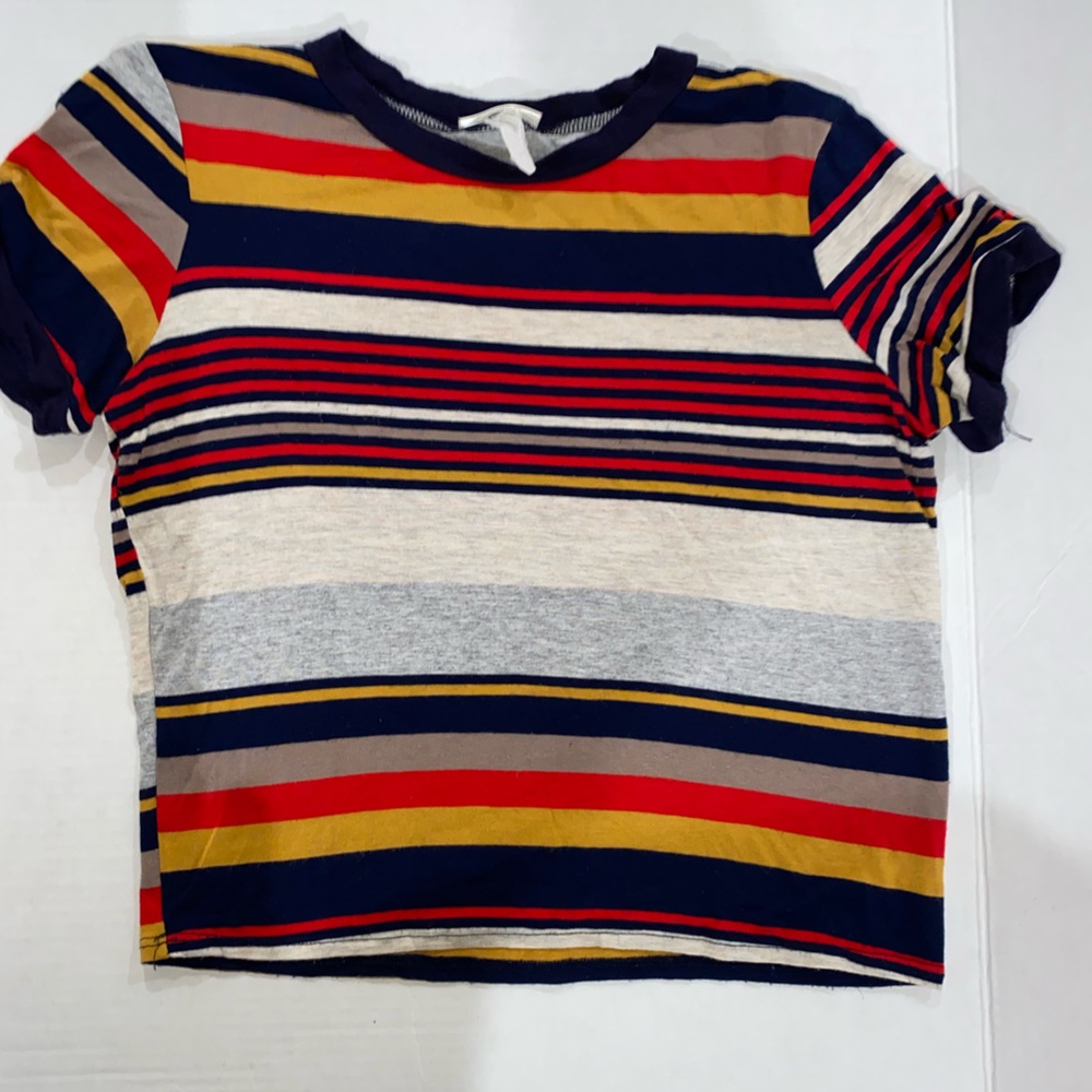Gaze juniors striped short sleeve top size small